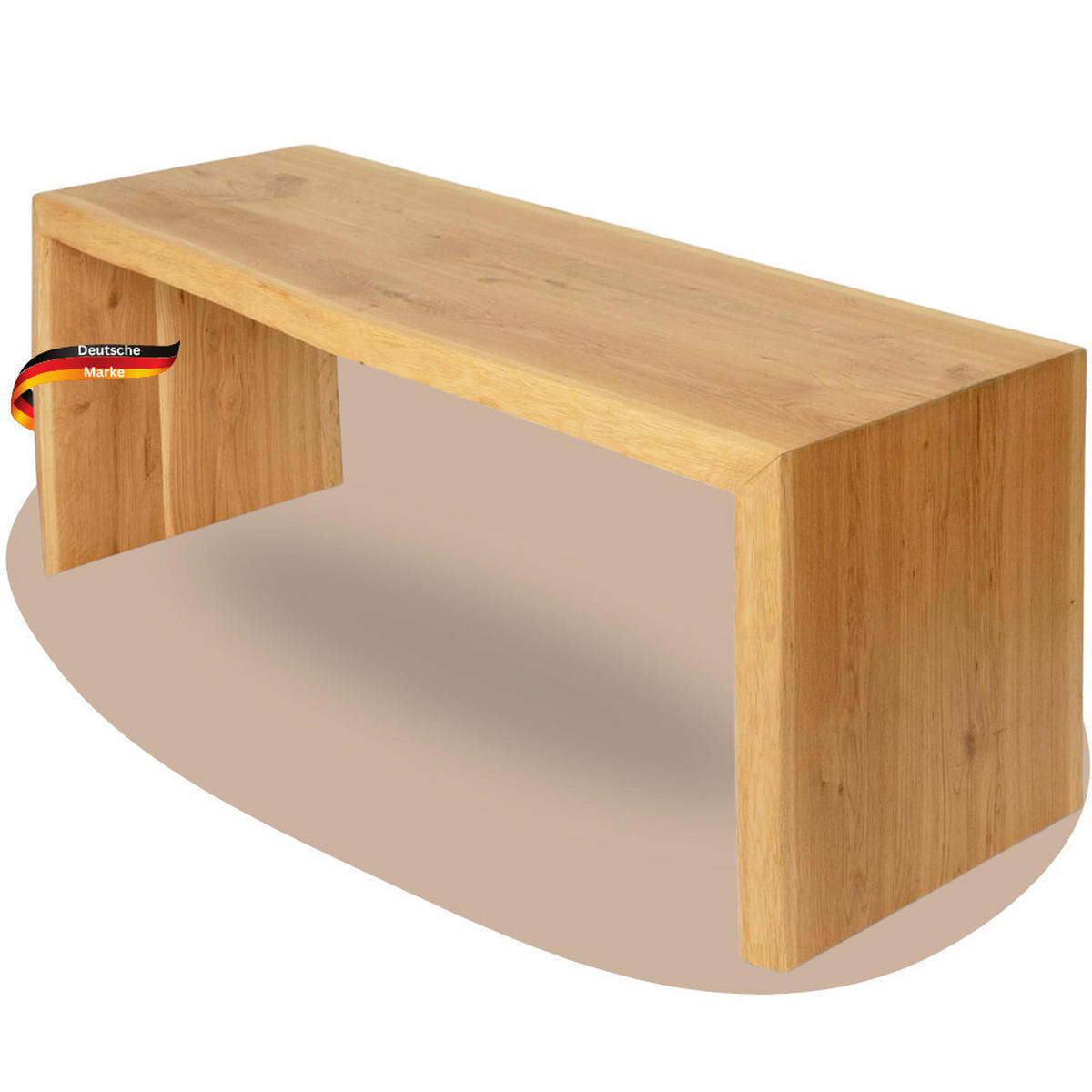 HOLZBANK EGON Eiche Massiv mit Baumkante 120x40x45 cm - Braun, Holz (120/45/40cm) - DELUKE