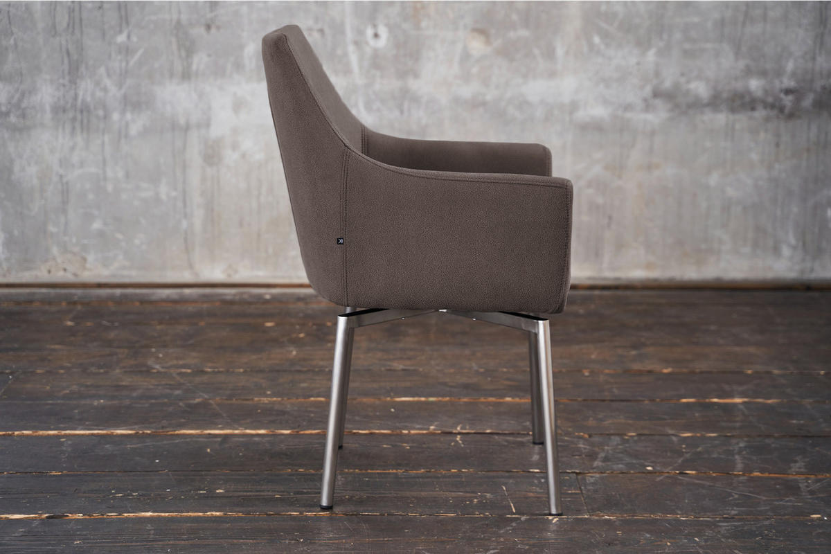 STUHL CALI Grau Microfaser - Grau, Textil (56/88.5/61cm) - KAWOLA