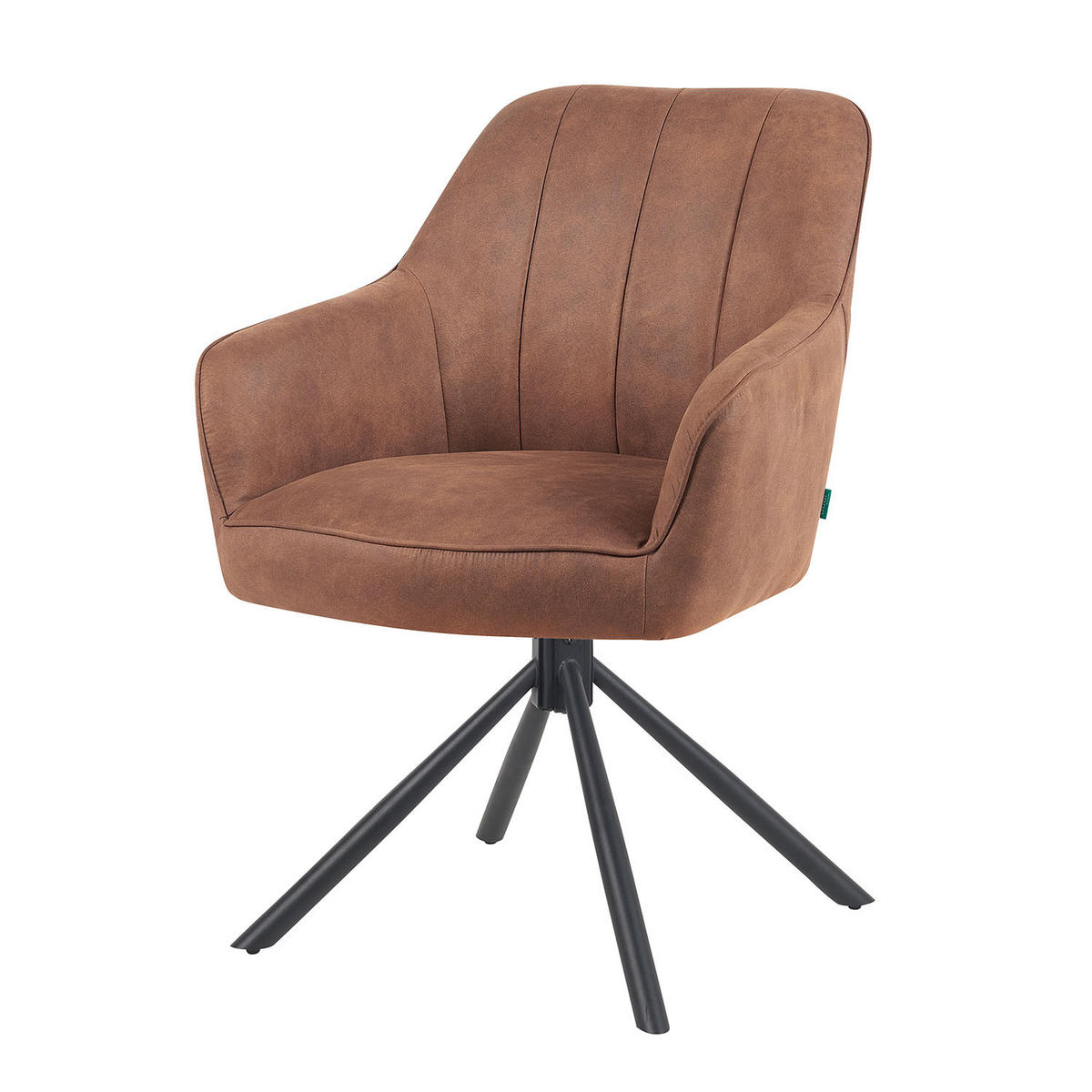 ARMLEHNSTUHL Mika-Piet 2er-Set - Schwarz/Braun, Textil/Metall (60/87/65cm) - DUBI Möbel