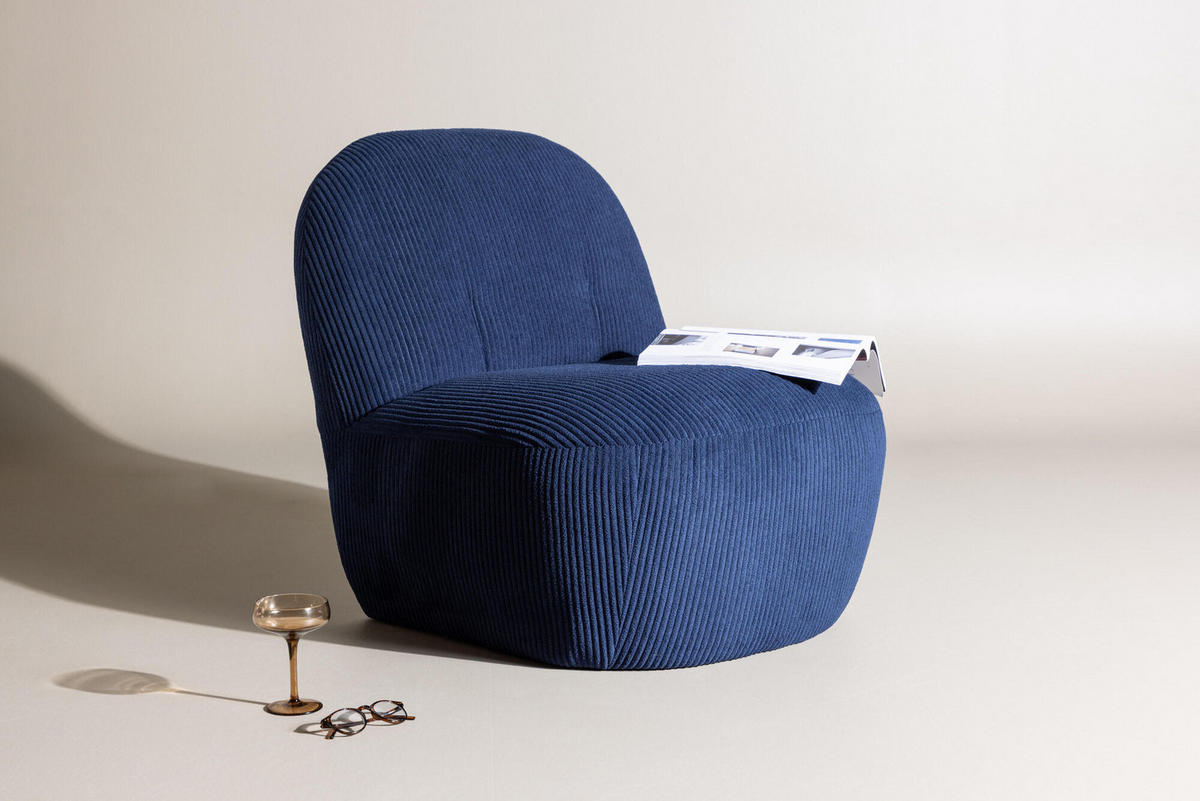 SESSEL MAHLA Blau 70x82x77 cm - Blau, Textil (70/77/82cm) - FURNLUX
