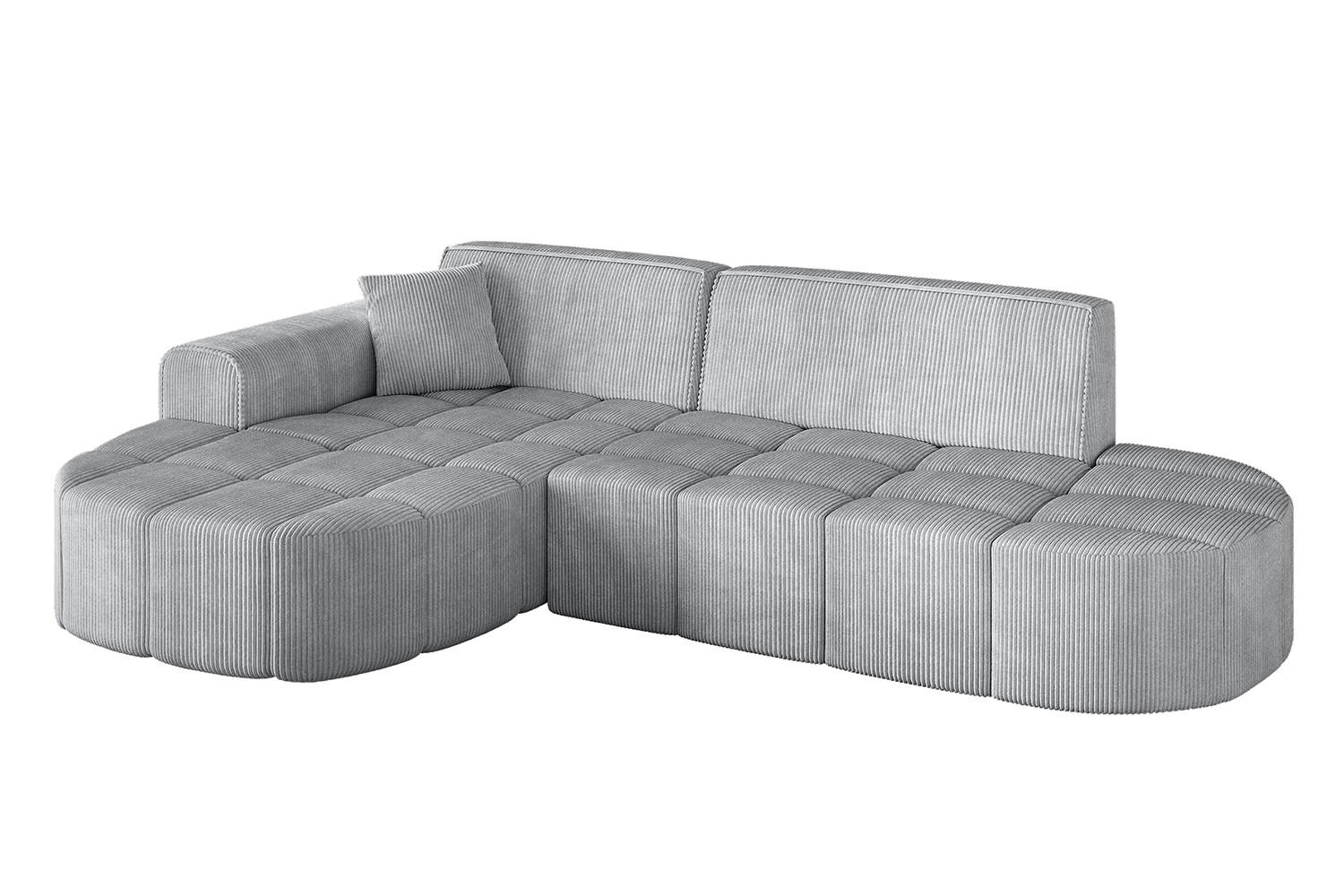 ECKSOFA Ottomane Links LIVO-L1 - 252x173x79,5 cm Grau - Grau, Holzwerkstoff/Textil (252/173cm) - ALTDECOR