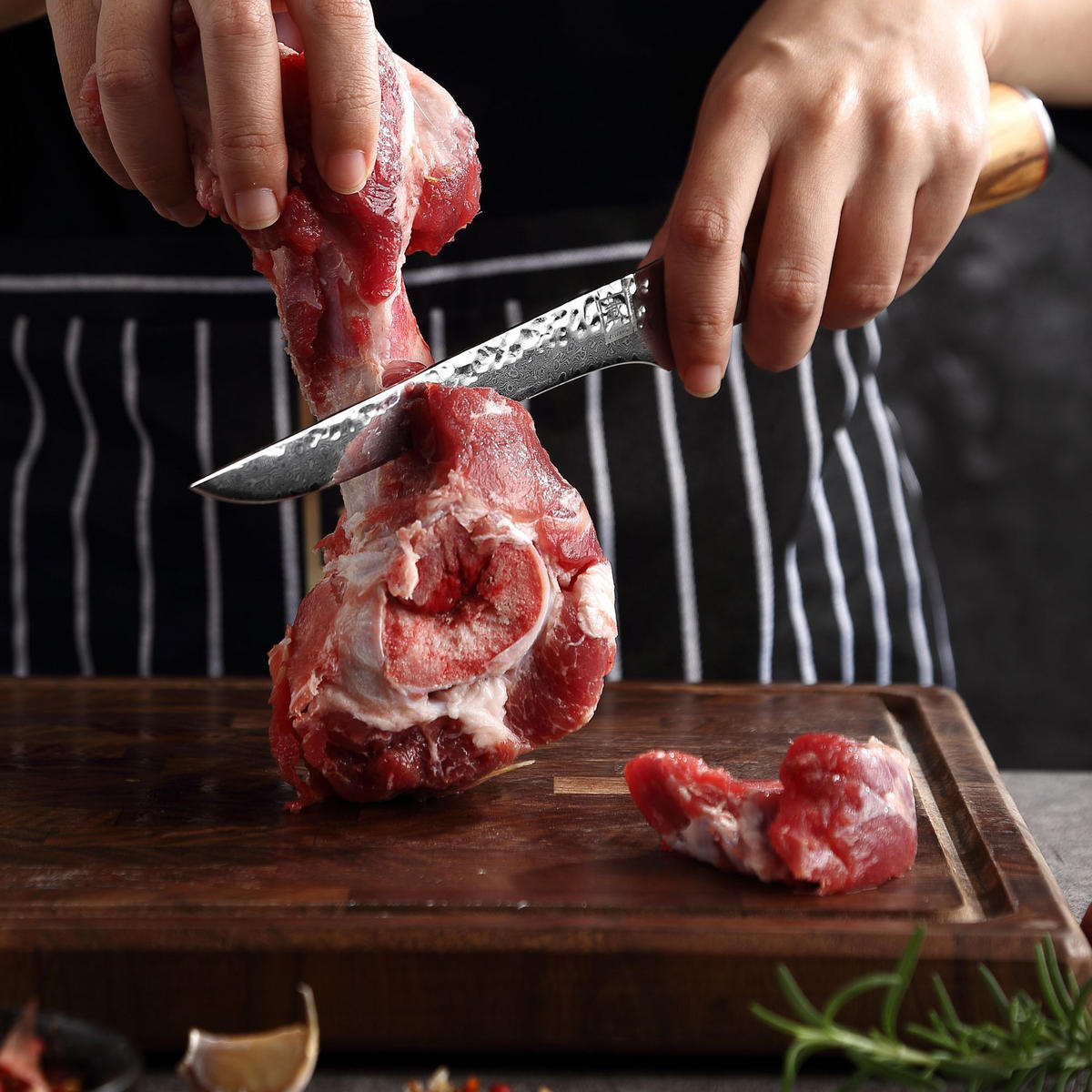 AUSBEINMESSER 16,5 cm - Braun, Holz/Metall (30cm) - Zayiko