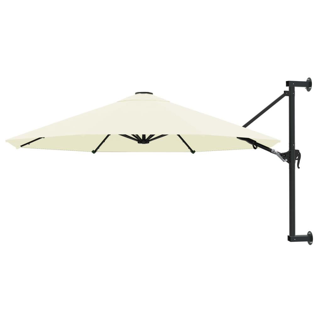 SONNENSCHIRM Zur Wandmontage Mit Metall-Mast 300 Cm Sandweiss - Beige, Textil (300/300cm) - vidaXL