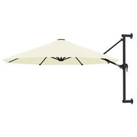 SONNENSCHIRM Zur Wandmontage Mit Metall-Mast 300 Cm Sandweiss - Beige, Textil (300/300cm) - vidaXL