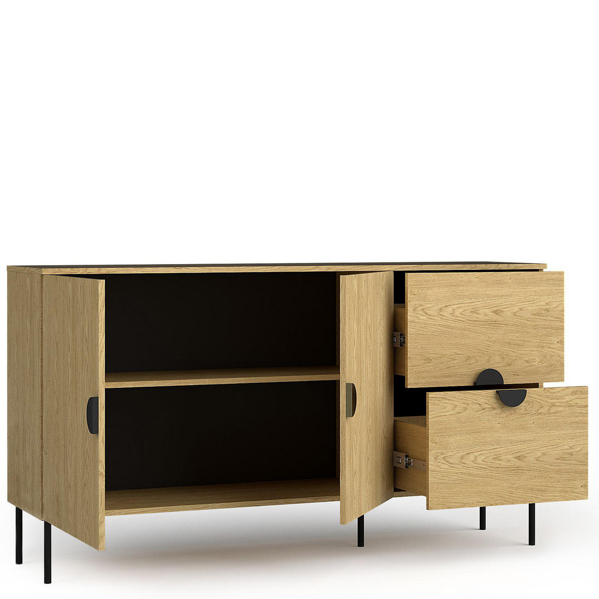 KOMMODE VIDIS Kombikommode - Eichefarben, Holzwerkstoff (160/88/40cm) - KONSIMO®