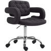 DREHSTUHL Stoff schwarz - Chromfarben/Schwarz, Textil/Metall (62/78/55cm) - CLP