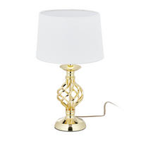 TISCHLAMPE - Goldfarben, Kunststoff/Textil (25/25/43.5cm) - Relaxdays