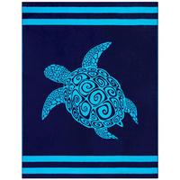 STRANDTUCH aus Veloursfrottee Jacquard Blau 140x180 400g/m² - Paxos - Blau, Textil (140/180cm) - LE COMPTOIR DE LA PLAGE