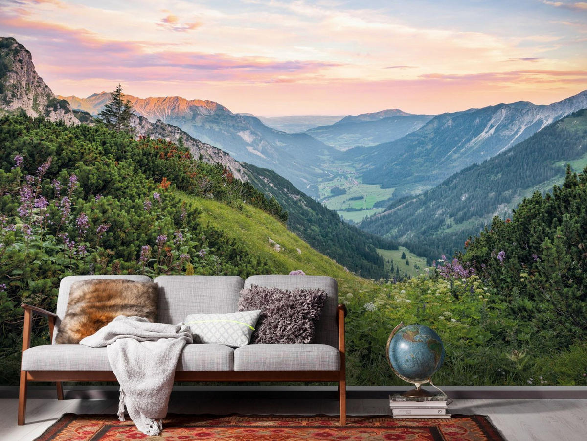 FOTOTAPETE alpine Landschaft 400 x 250 cm - Grün, Papier (400/250cm) - Sanders & Sanders
