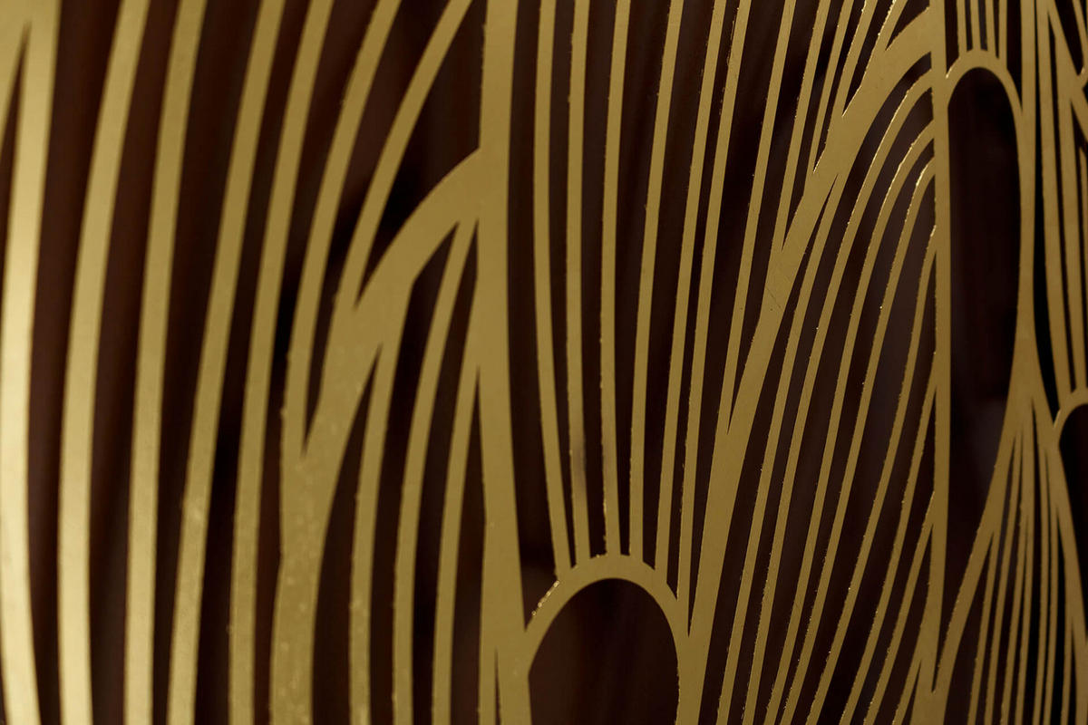 METALLBILD Gold 80/80 cm - Goldfarben/Schwarz, Metall (5.2/80cm) - KUNSTLOFT