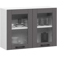 HÄNGESCHRANK Weiß, Graphit Grau 58/80/30,5 - Weiß/Grau, Holzwerkstoff (80/58/30cm) - RAUMHIRSCH FURNITURE