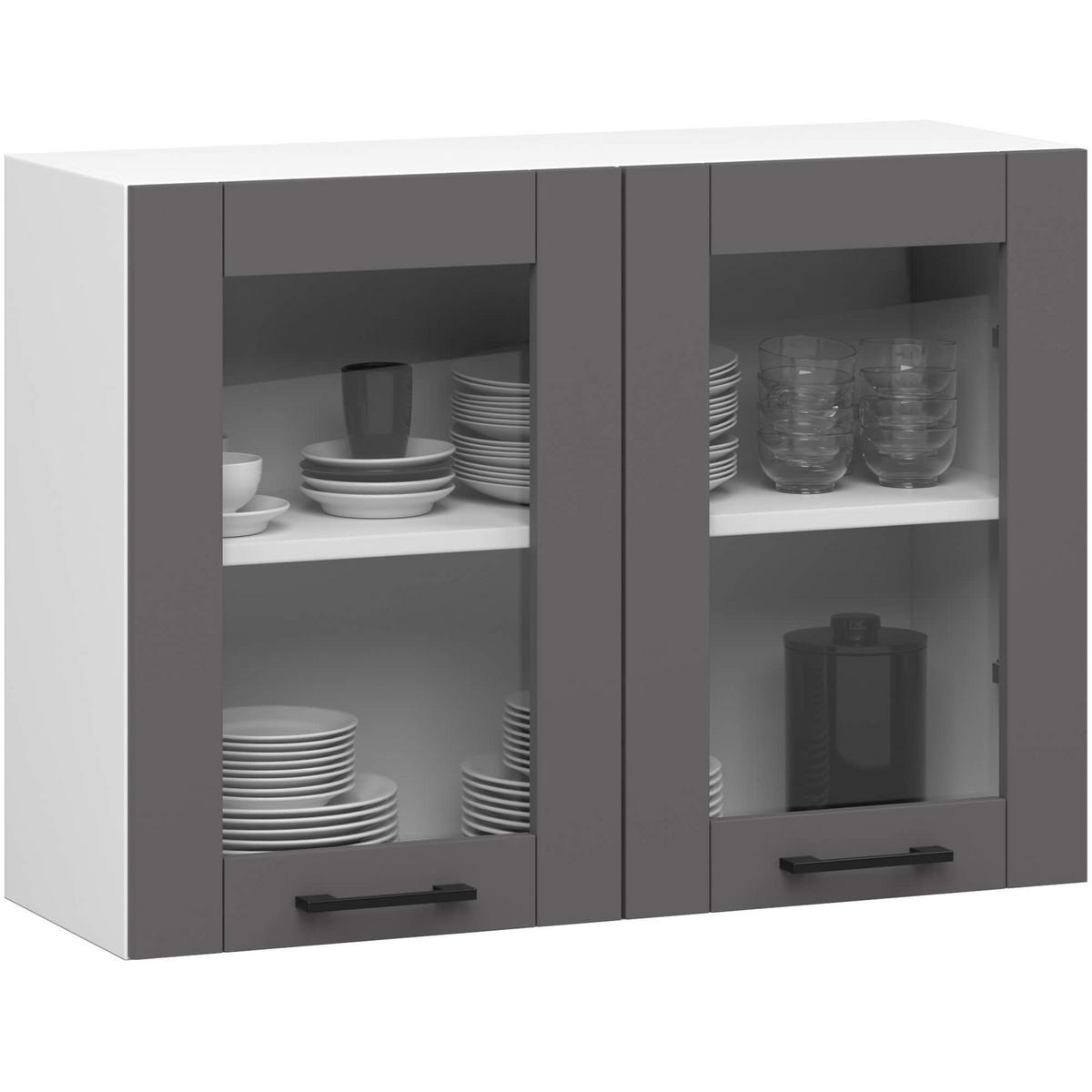 HÄNGESCHRANK Weiß, Graphit Grau 58/80/30,5 - Weiß/Grau, Holzwerkstoff (80/58/30cm) - RAUMHIRSCH FURNITURE