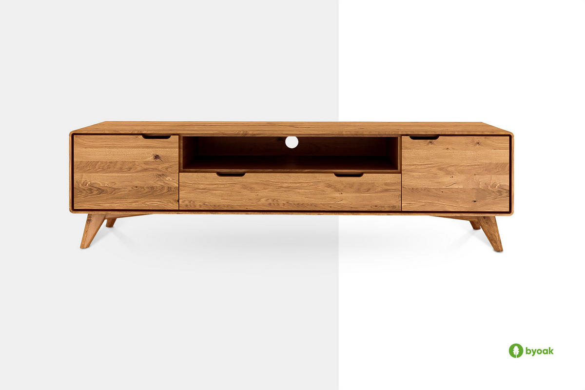 GREG HIFI-SCHRANK Wildeiche - Wildeiche, Holz (180/48/40cm) - byoak