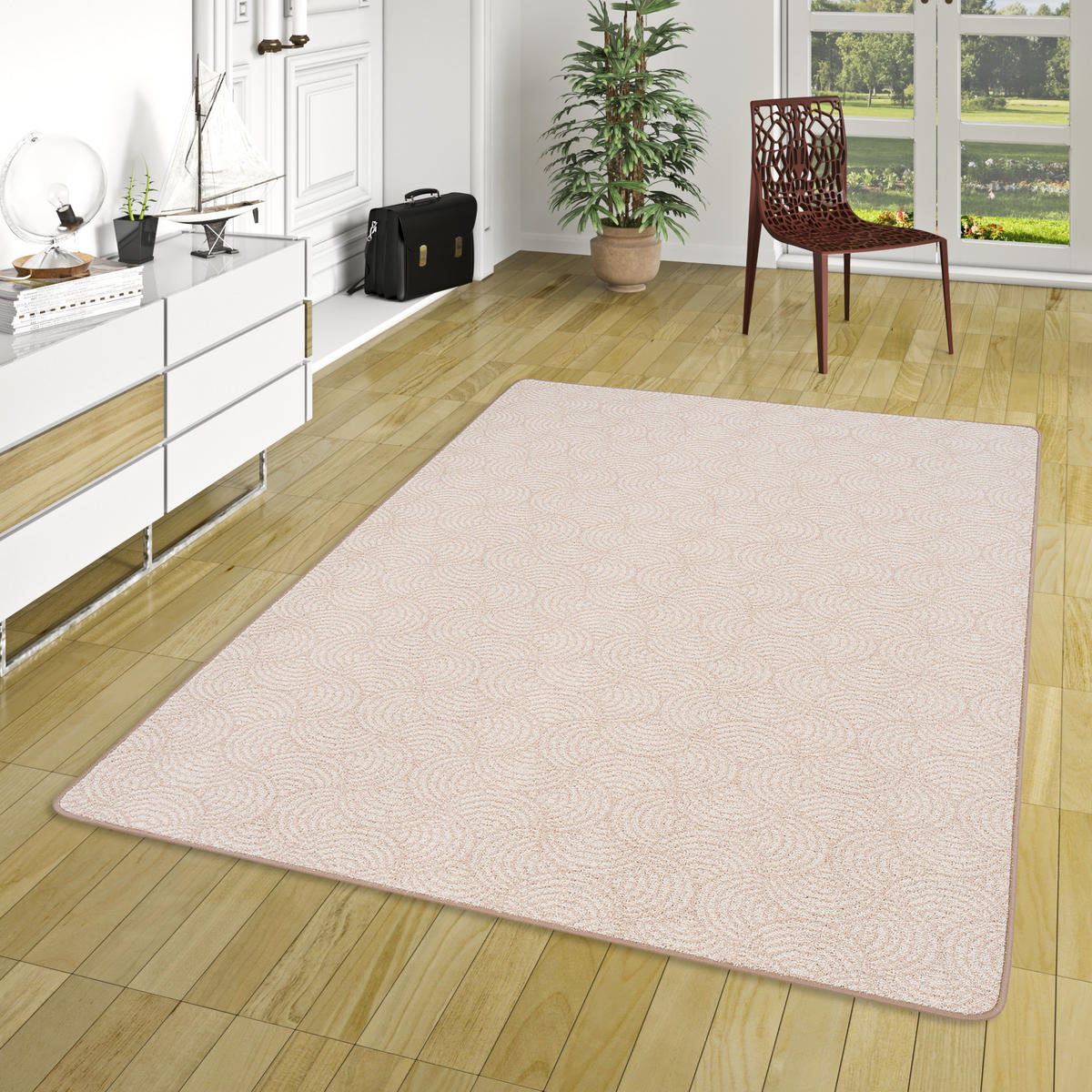 FEINSCHLINGE DESIGNER TEPPICH CIRCLE - Beige, Textil (100/100cm) - Snapstyle