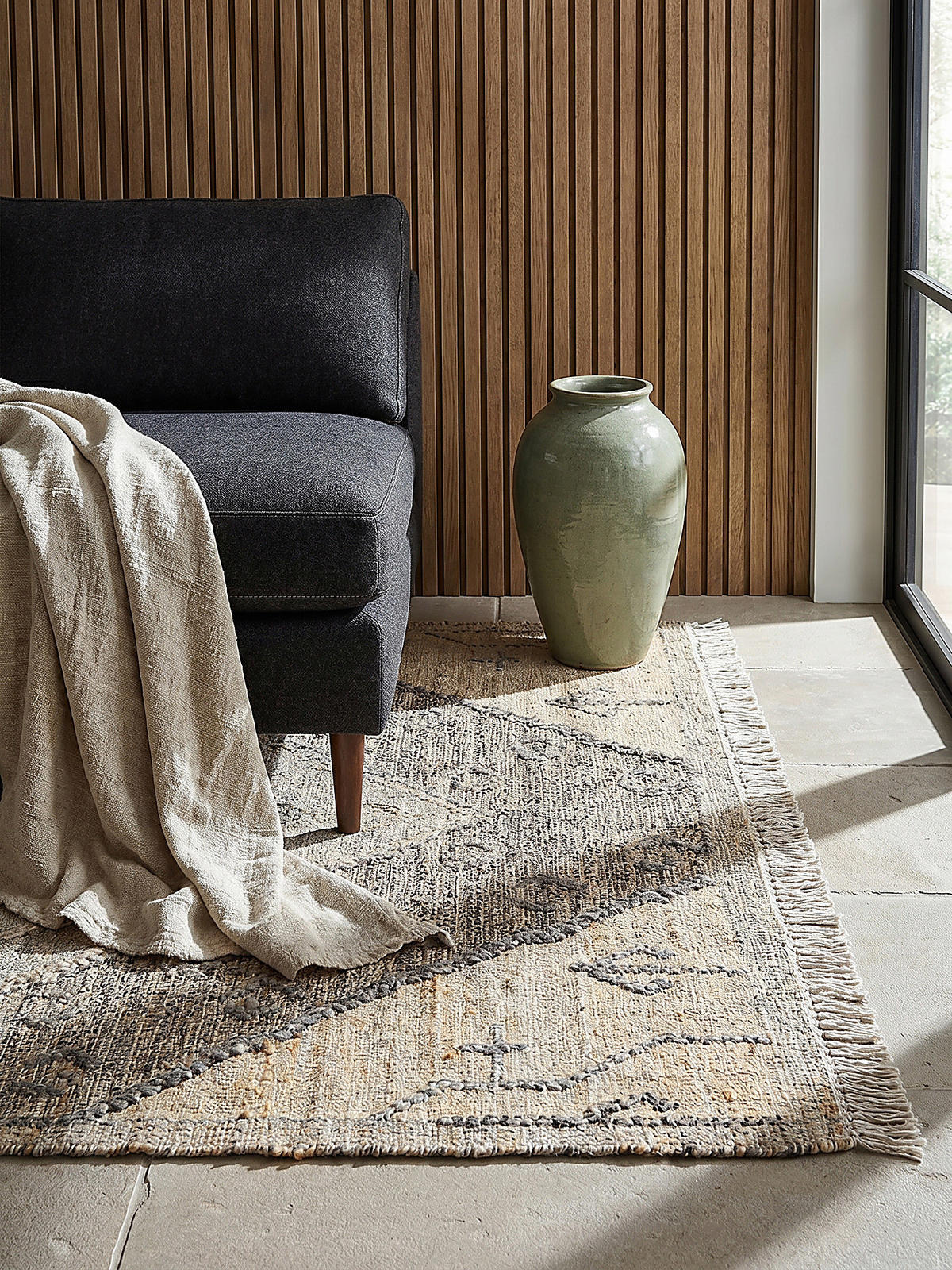 NATURTEPPICH handgewebt BERMEO, im Vintage-Stil, Natur, 160 x 230 cm - Beige, Textil (160/230cm) - KADIMA DESIGN