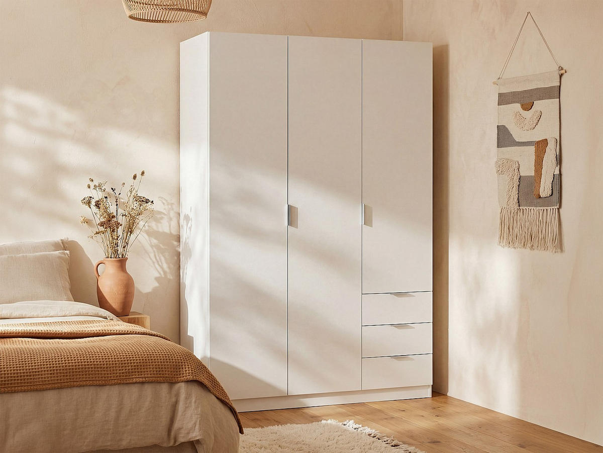 KLEIDERSCHRANK - 121 cm x 52 cm - holz - weiß Listowel - Weiß, Holz (121/184/52cm) - Vente-Unique