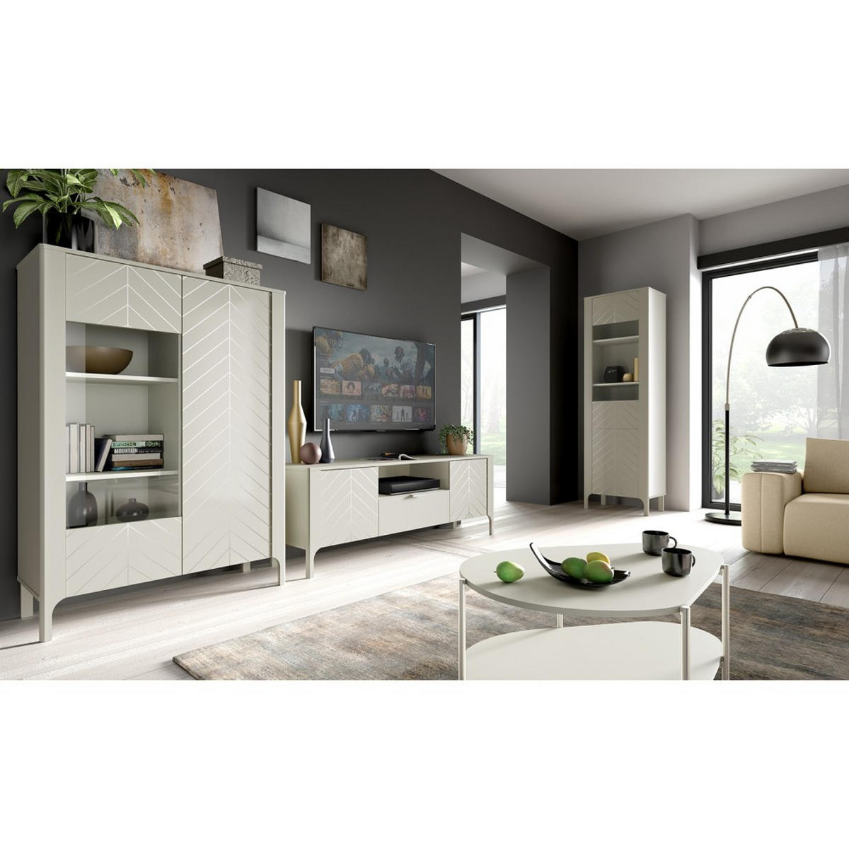 SIDEBOARD Lume mit 3 Schubladen und 2 Türen, kaschmir - Kaschmir, Holzwerkstoff/Metall (153/95/40.5cm) - Beautysofa