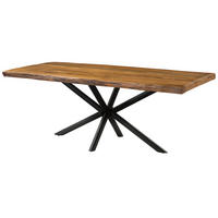BAUMTISCH Mango 220x100x76 natur lackiert / Kreuzgestell anthrazit matt FREEFORM 5 - Braun, Holz (100/220/76cm) - Massivmoebel24