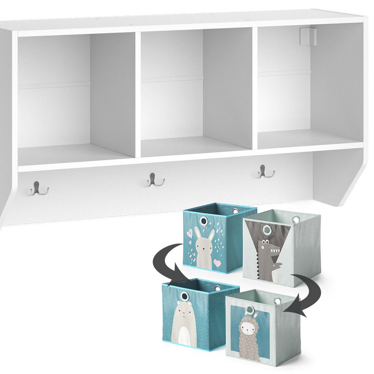 POLICE NA DĚTSKÝ POKOJ Luigi Bílá - bílá, kompozitní dřevo (31/56/107.2cm) - Vicco