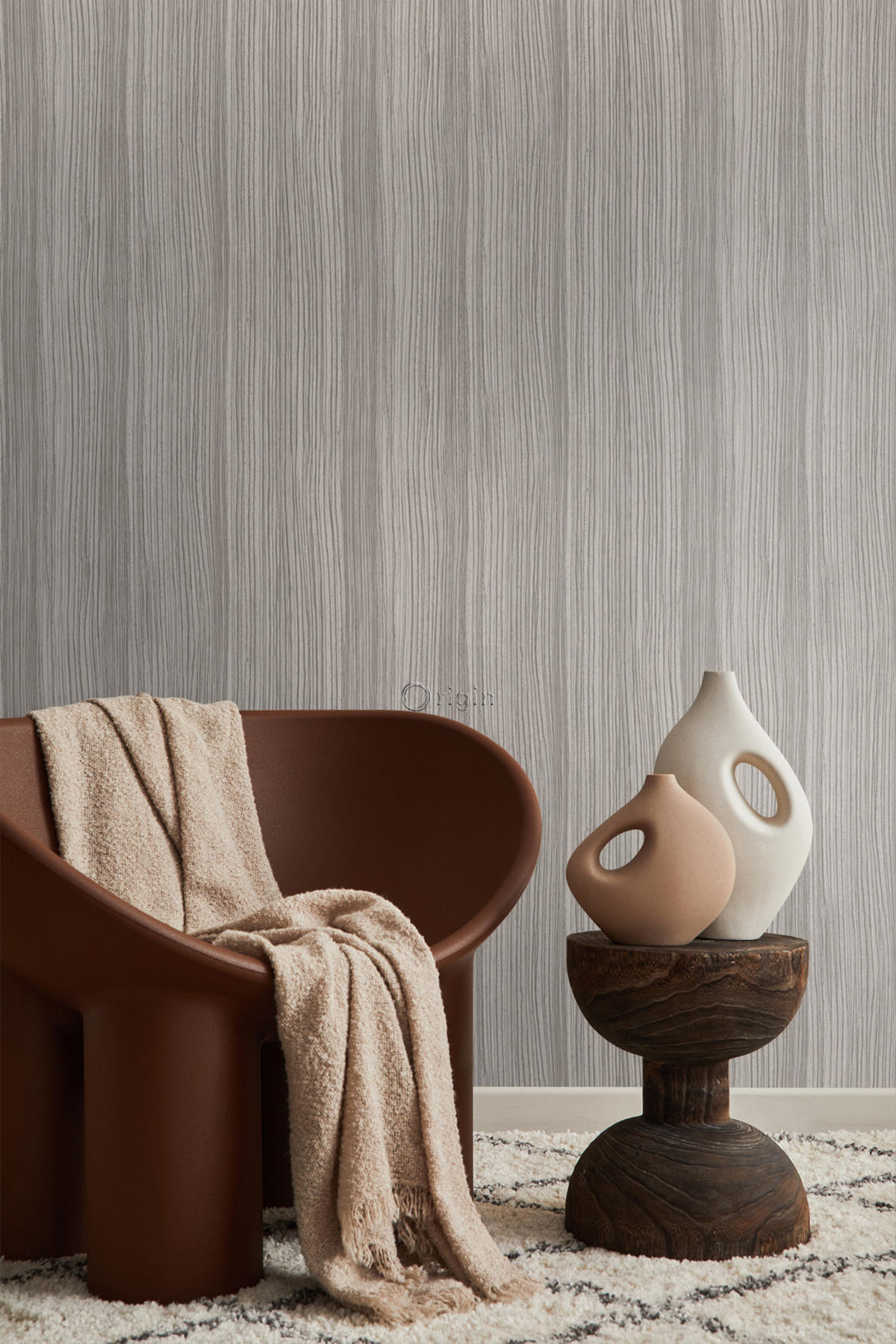 TAPETE Streifenmuster 53 cm x 10.05 m - Lila, Papier (53/1000cm) - Origin Wallcoverings