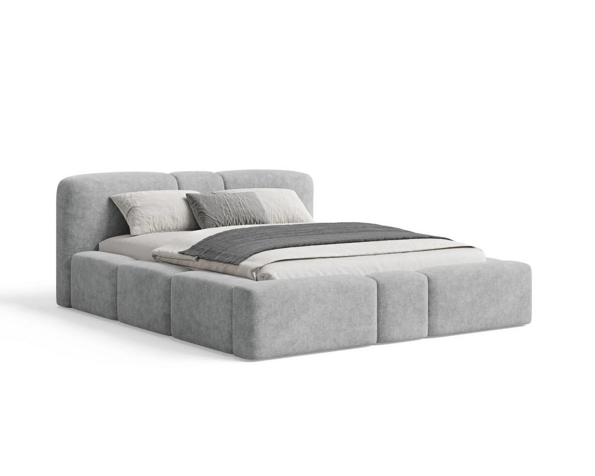 POLSTERBETT Monte 180x200 cm mit stabilem Metallrahmen, Bettkasten und Stauraum, Doppelbett mit Kopfteil - Perfect Harmony Dunkelgrau - Dunkelgrau, Textil/Metall (180/200cm) - Chilly