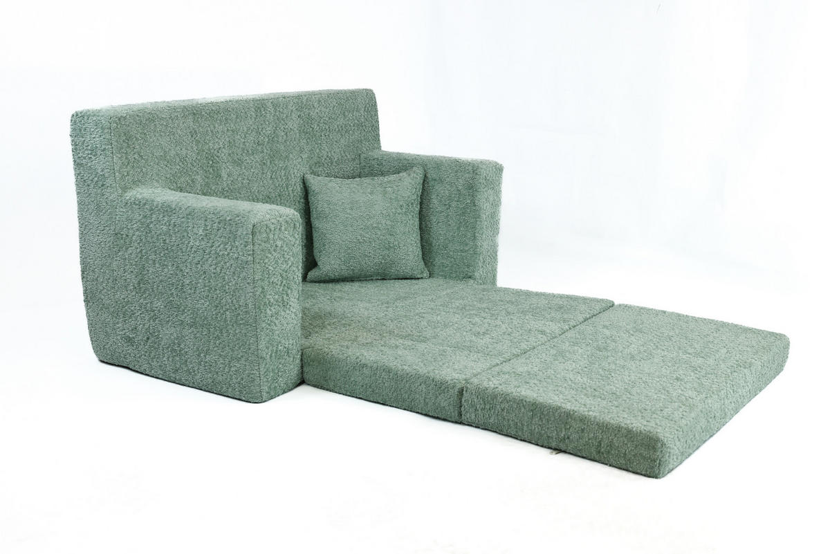 KINDERSOFA David – Stilvoller Komfort für das Kinderzimmer - In den Trendfarben - Hellgrün, Textil (83/47/43cm) - Fortisline