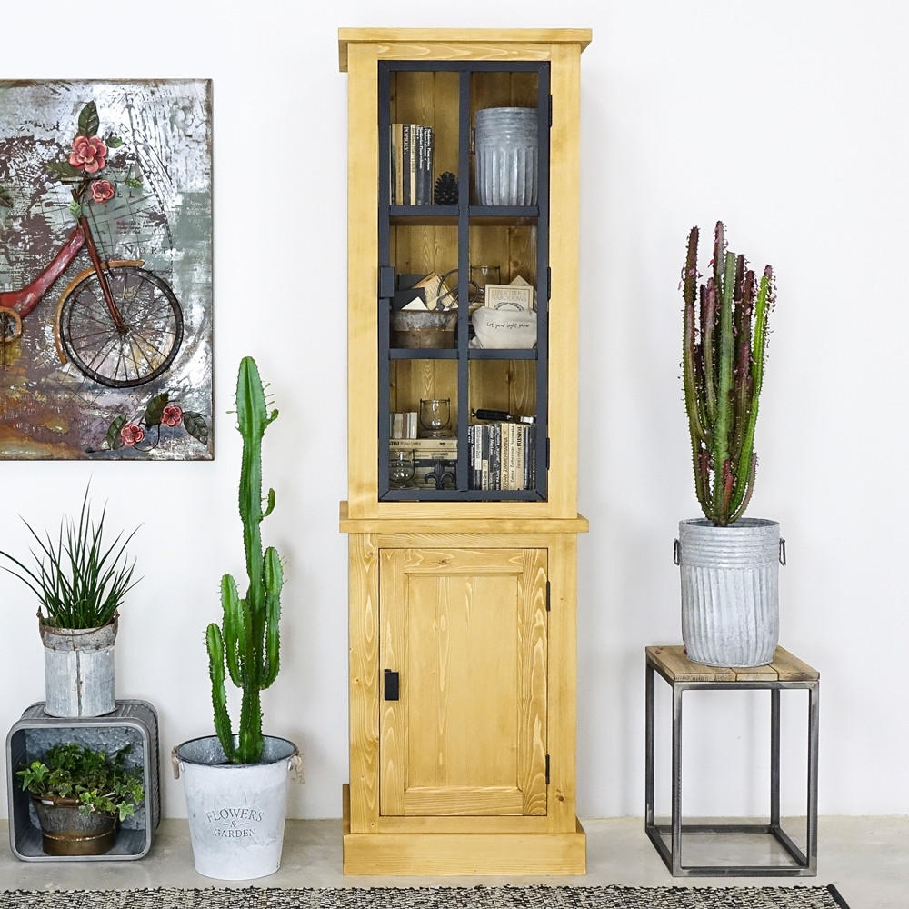 VITRINE aus Massivholz Industrial - Honig, Holz (59/203/45cm) - Seart