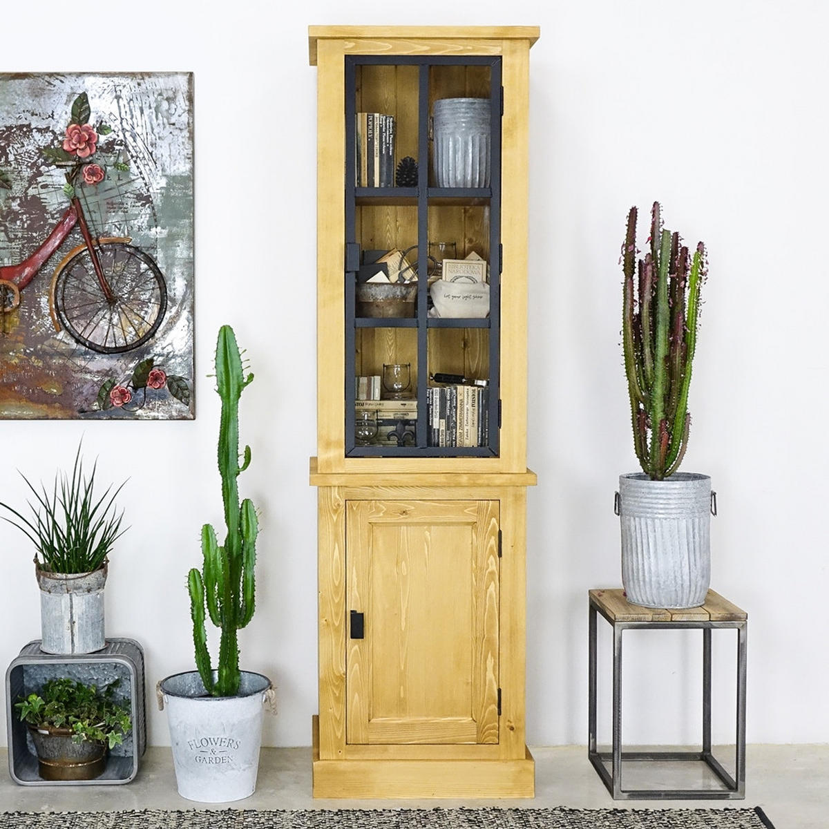 VITRINE aus Massivholz Industrial - Honig, Holz (59/203/45cm) - Seart