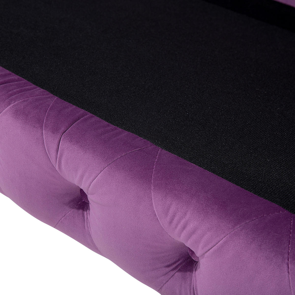 3-SITZER-SOFA Samtstoff Violett Sotra - Violett, Textil (224/70/85cm) - Beliani