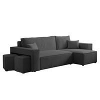 ECKSOFA PARIS mit Schlaffunktion und Bettkasten Anthrazit - Anthrazit, Holzwerkstoff/Kunststoff (262/145cm) - Idohome