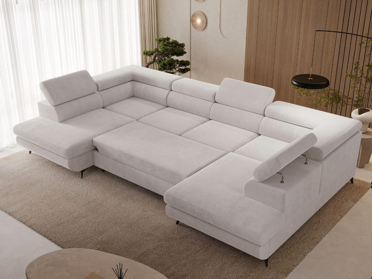 ECKSOFA Argon U Grau - Schwarz/Grau, Holz/Textil (322/190cm) - Graingold