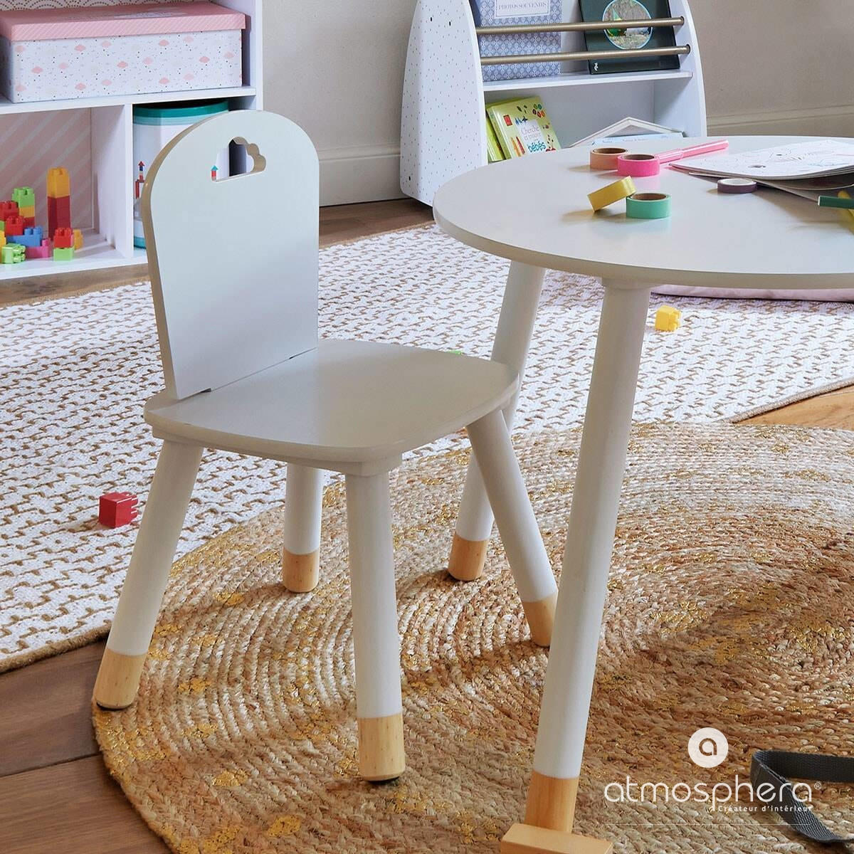KINDERSTUHL Holz, Grau, Naturfarbe - Weiß/Braun, Holz/Holzwerkstoff (28/50/28cm) - Atmosphera for kids