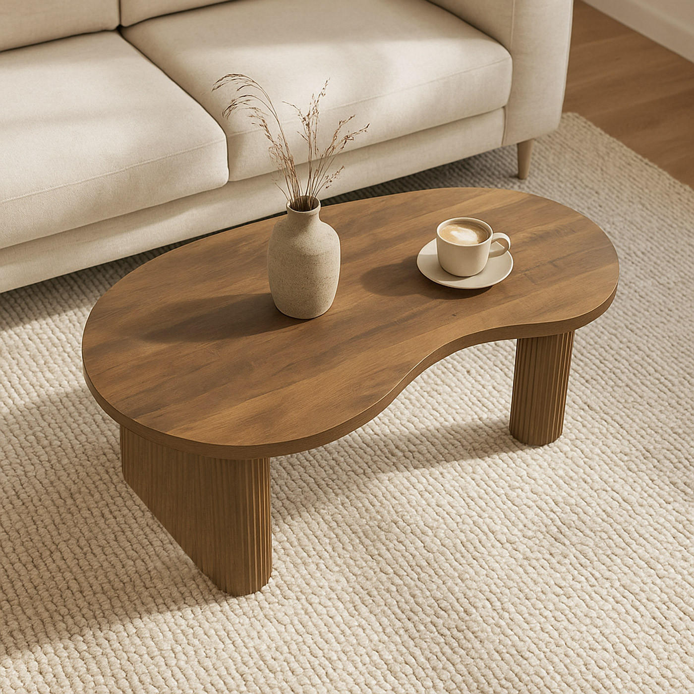 COUCHTISCH organisch Braun - Braun, Holz (60/110/45cm) - MCW