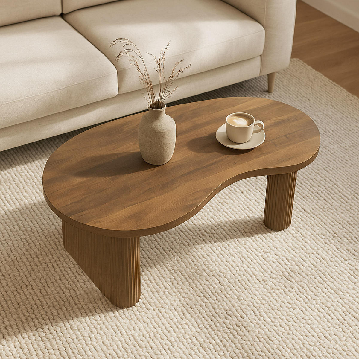 COUCHTISCH organisch Braun - Braun, Holz (60/110/45cm) - MCW