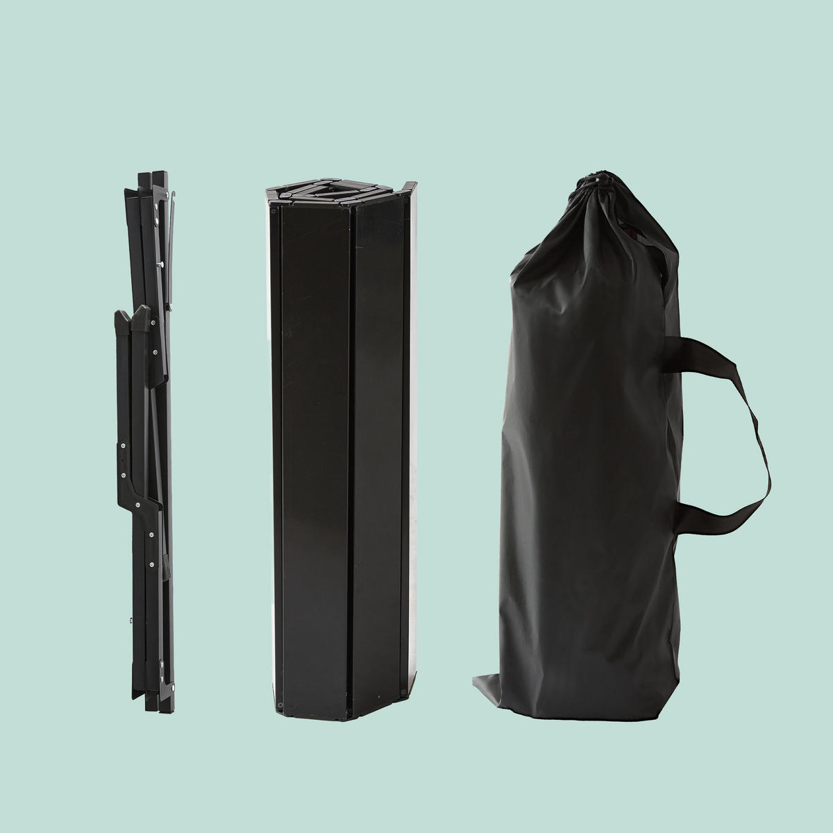 CAMPINGTISCH - Schwarz, Kunststoff/Metall (60/120/44cm) - Relaxdays