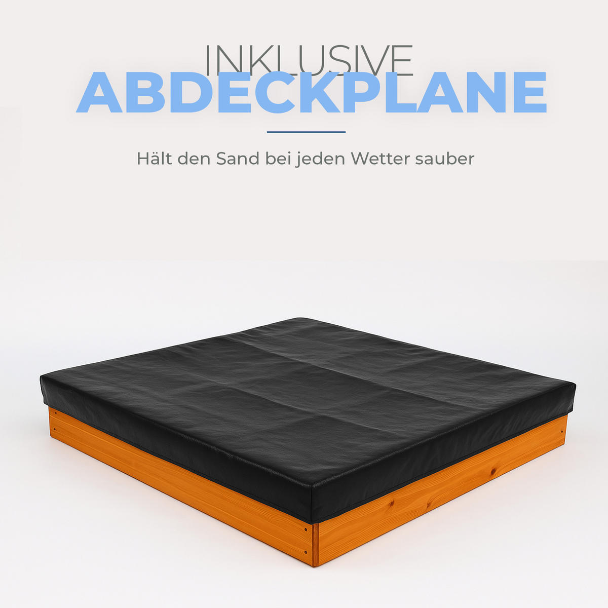 SANDKASTEN aus Holz mit Abdeckung 90 cm - Braun, Naturmaterialien (90/90cm) - Bestlivings