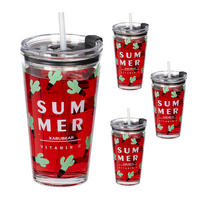 4XTRINKGLAS - Transparent, Glas/Kunststoff - Relaxdays