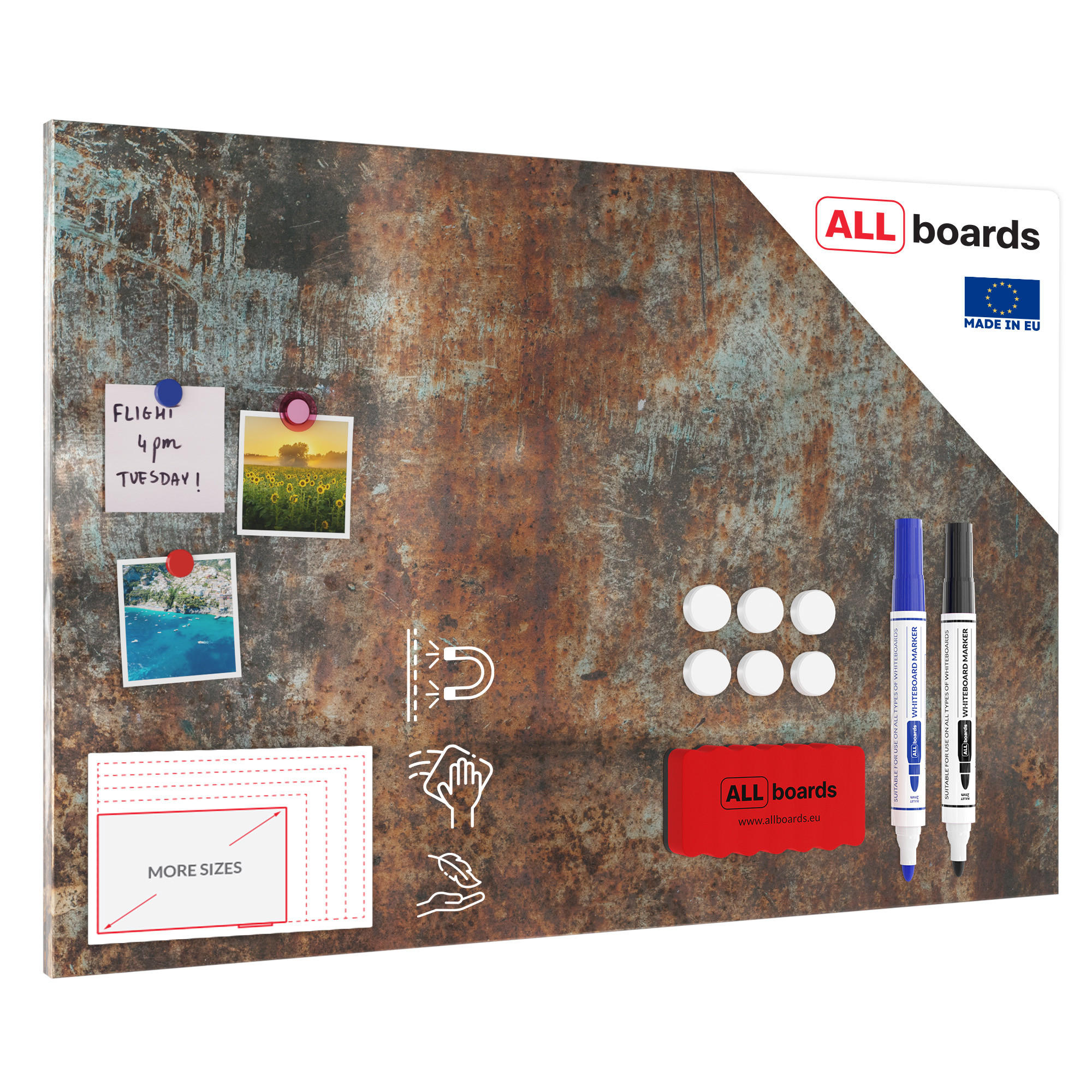 METALBOARD ROST 90x60cm + Zubehör-Set - Braun, Metall (90/60/1.8cm) - ALLboards