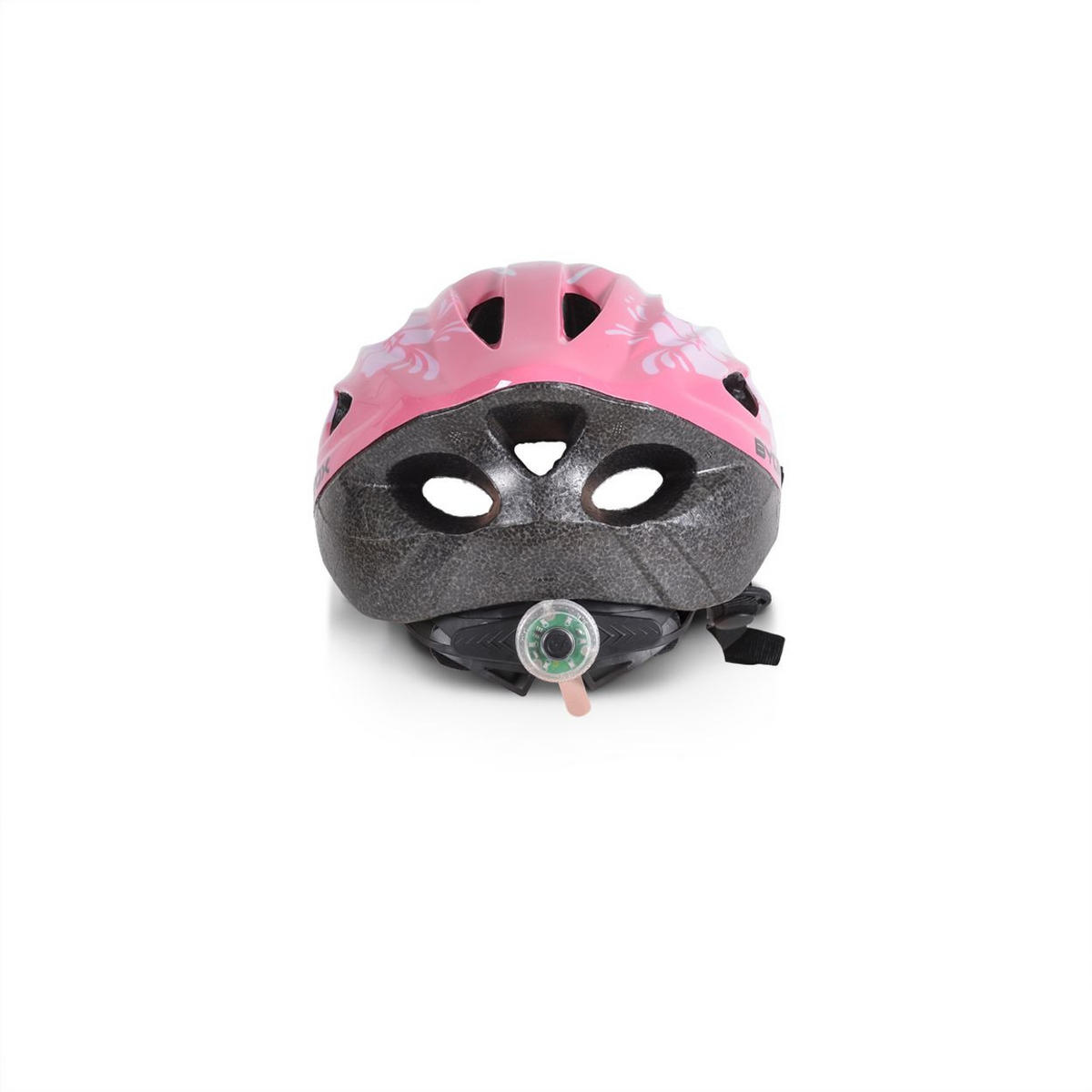 KINDERHELM Y02 pink Größe M 54-58 cm, 17 Löcher, LED-Licht, EPS + PVC-Schale, einstellbar - Rosa, Kunststoff (19/30cm)