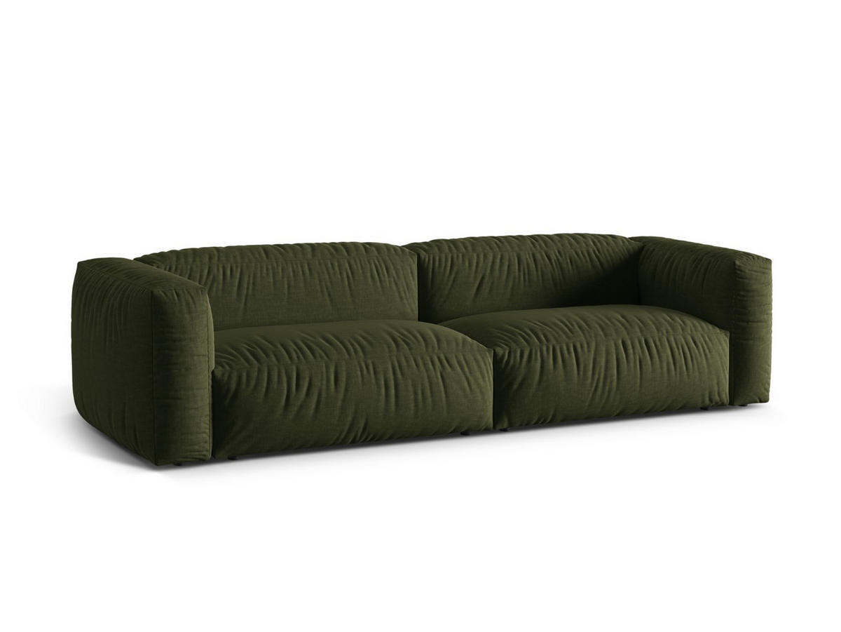 SOFA modular Martina aus strukturiertem Stoff grün 4 Sitzplätze - Grün, Textil (320/75/106cm) - Micadoni