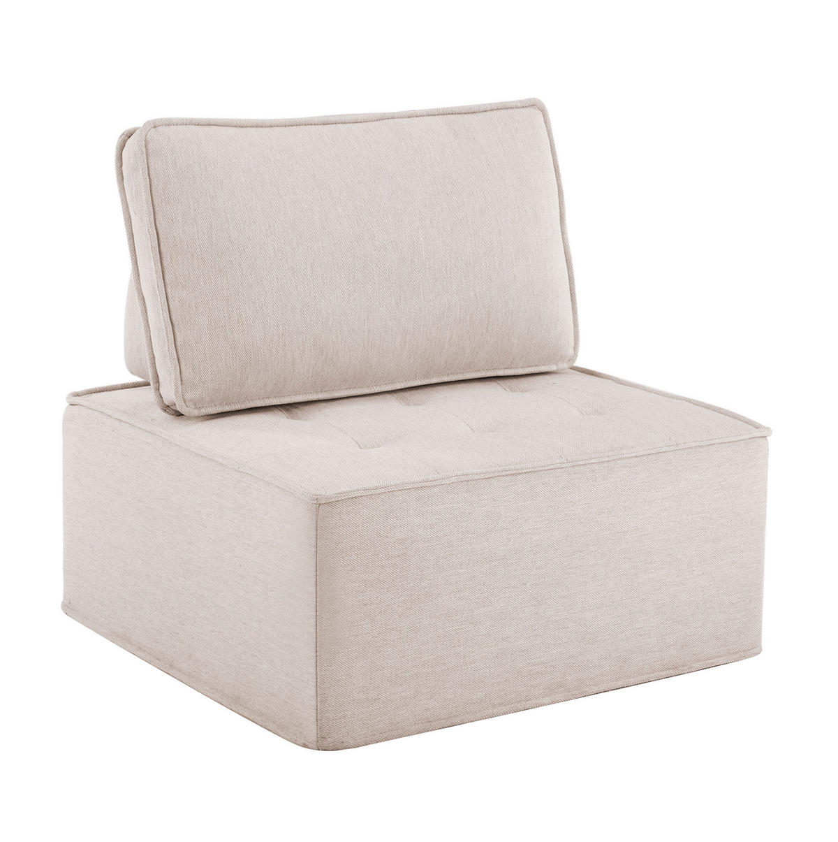 SESSEL 81/81/81 cm mit flexibler Kombination, ergonomischem Komfort und Leinenbezug, Beige - Beige, Holzwerkstoff (81/81/81cm) - Redom