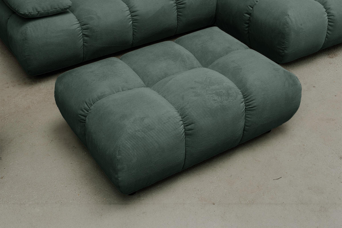 HOCKERBANK VIVIEN Smaragdgrün Cord - Smaragdgrün, Textil (108/41/73cm) - KAWOLA