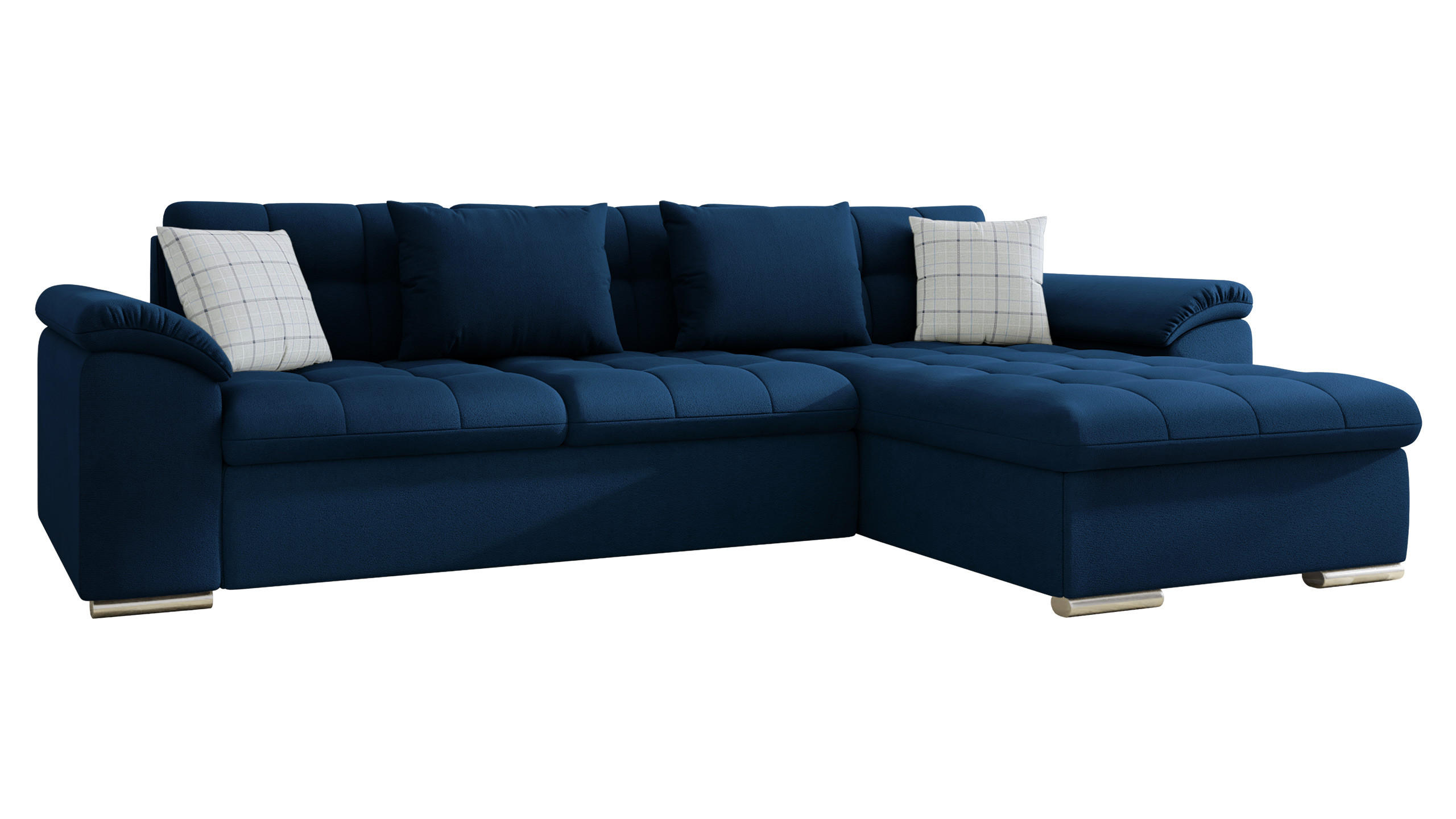 ECKSOFA Diana, Seite: Rechts - Dunkelblau, Holz/Textil (280/160cm) - MIRJAN24
