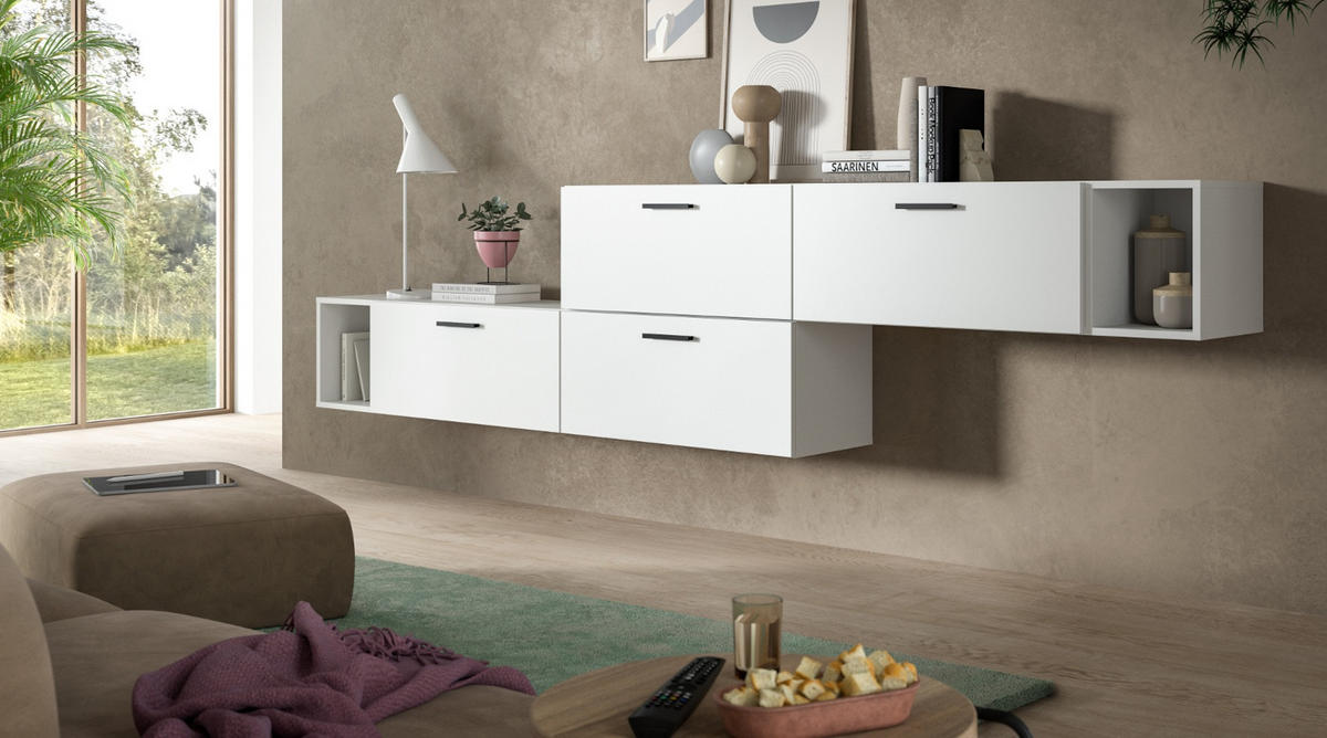SIDEBOARD weiß 277 cm, Kommode mit Soft-Close - Schwarz/Weiß, Holzwerkstoff/Kunststoff (277/65/34cm) - Inn.Furn