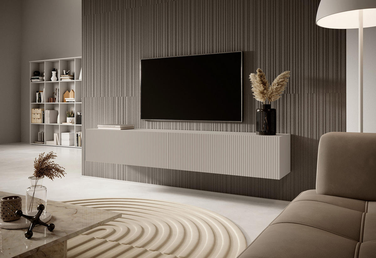 TV-HÄNGEBOARD Veldio Graubeige 175 cm - Greige, Holzwerkstoff (175/28.5/31.6cm) - Selsey