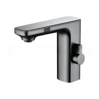 WASCHTISCHARMATUR Sensorarmatur mit Digitalanzeige, Grau - Grau, Metall (18/14/4.5cm) - Kaket