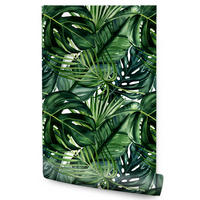 VLIESTAPETE Monstera, Palmen und Bananenblätter – Grün – 50x1000 cm - Grün, Papier (50/1000cm) - Muralo