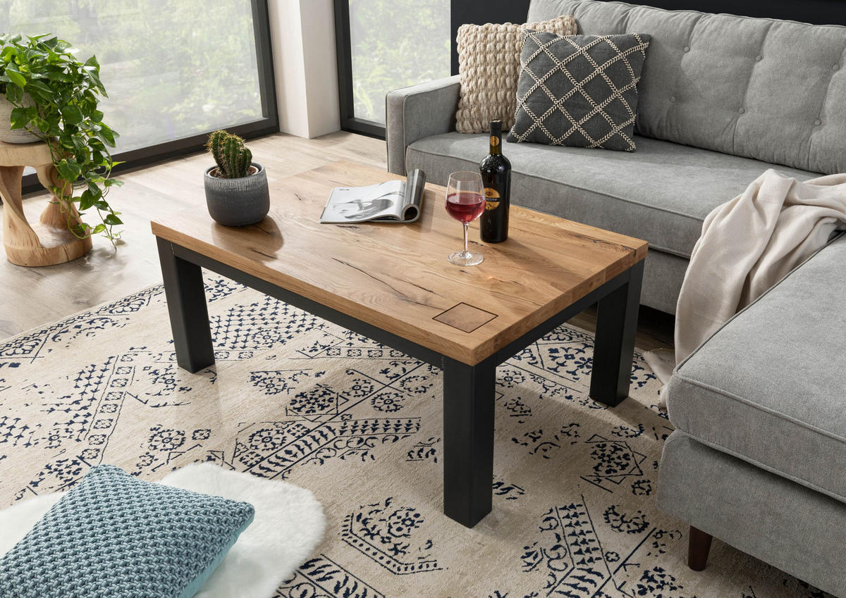 COUCHTISCH Wildeiche 110x70x45 natur geölt VILLANDERS #128 - Naturfarben, Holz (110/70/45cm) - Massivmoebel24