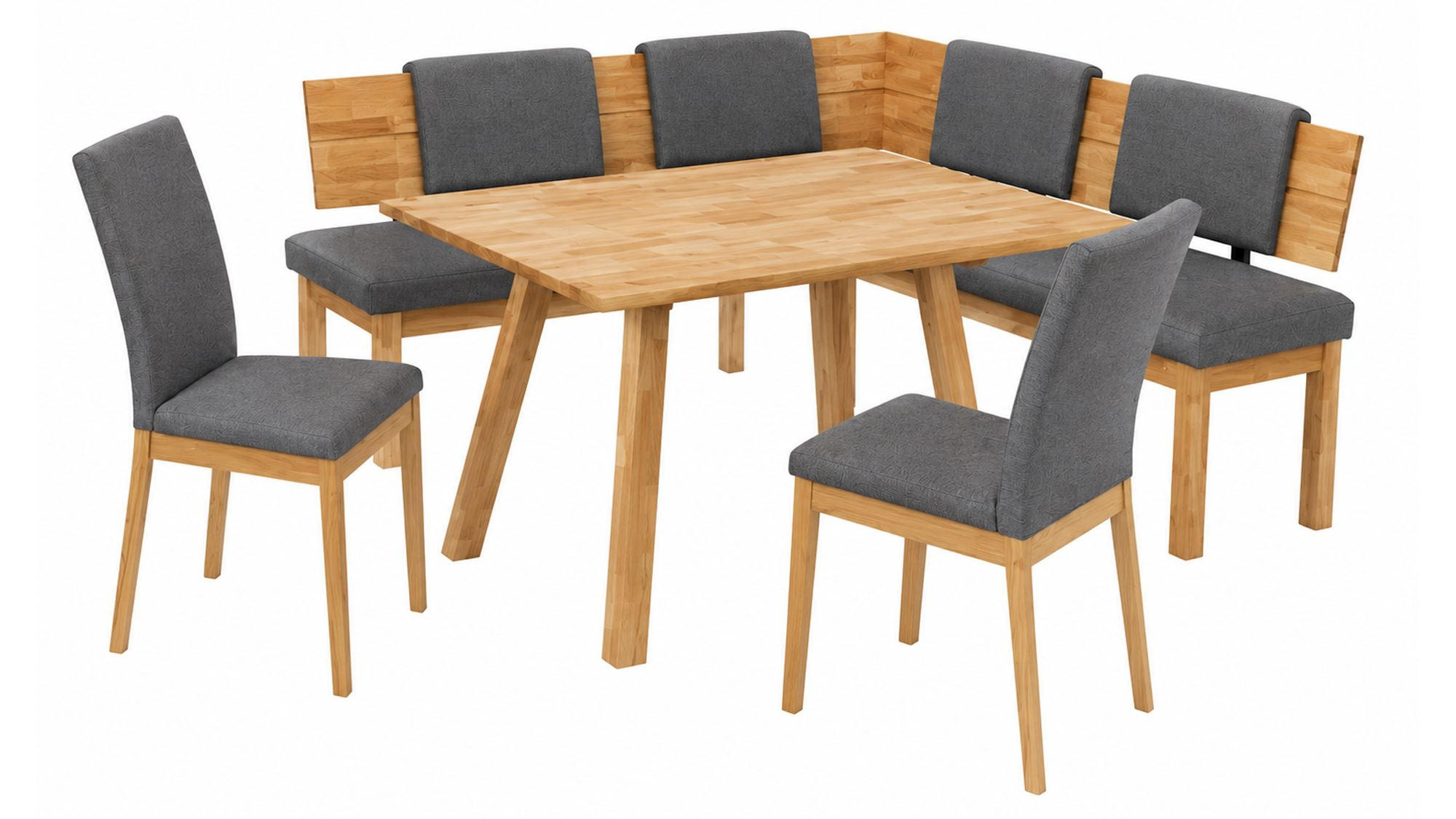 58aufmkessel Eckbankgruppe Wildeiche, Grau 194x85x155 cm