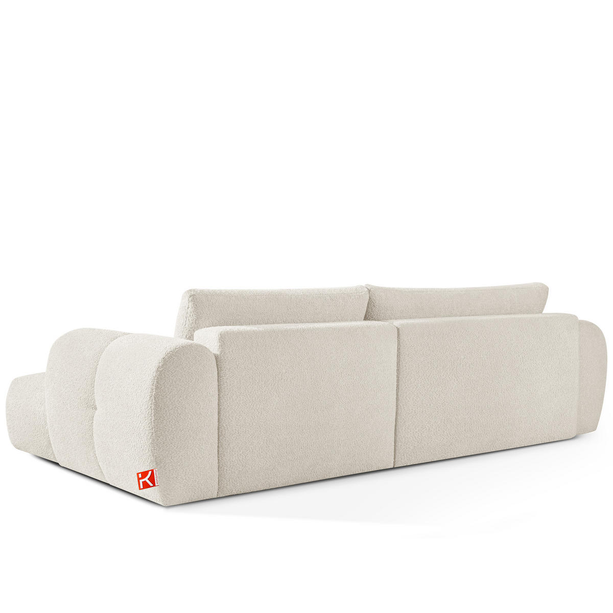 ECKSOFA RECHTS LIRA, Weiß, Bouclé - Weiß, Holz/Holzwerkstoff (295/112cm) - KONSIMO®